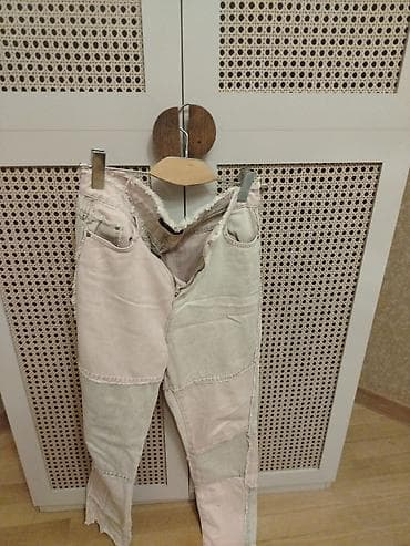 jeans salvar: Brend: Trendyol Məhsul: Qadın patchwork cins şalvar - Rənglər: solğun — 1