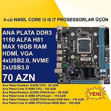 Ana Plata "DDR3 LGA 1150 Alfa H81" ⭐DDR3 LGA 1150 Alfa H81 (Yeni) - 70