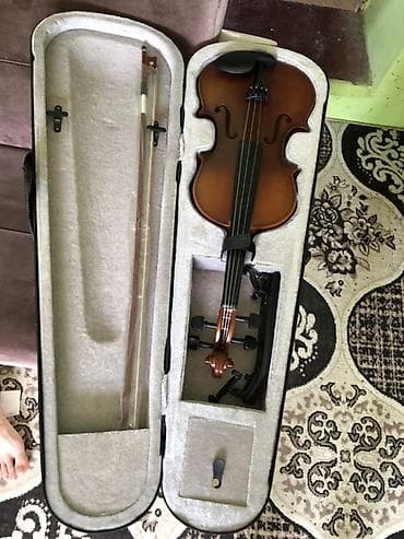 Yaylı alətlər: Skripka dəsti - Tam ölçülü skripka (4/4 klassik qəhvəyi-bənövşəyi lak — 2