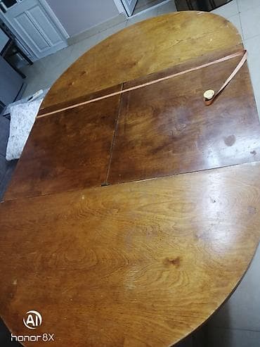 Qonaq masası, Açılan, Taxta, Oval masa