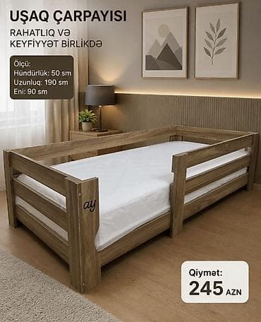 Uşaq çarpayısı – rahatlıq və keyfiyyət birlikdə - Material: taxta