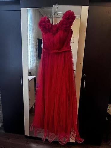 koja donlar: Qırmızı uzun ziyafət libası. Endirim olunacağ. - Stil: Floor-length — 2