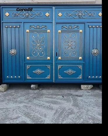 жер тошок: Железо Дворовые ворота, Распашные, 3 м, Механические, С дверью, цвет - Голубой, Нет кредита, Платная установка, Платная доставка — 26