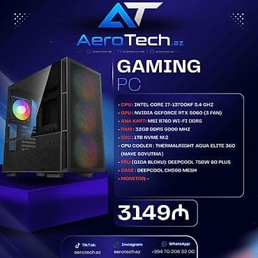 pc kamputer: 🔻 SİSTEMİN GÖSTƏRİCİLƏRİ: ▫️ CPU (Prosessor): Intel Core i7-13700KF — 1
