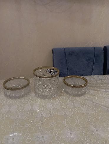 3 qız sekilleri profil üçün: 3 ədəd xrustal kanfet qabı — 5