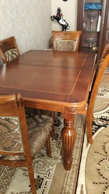 samovar satisi: Masa dəsti 6stulla satılır 380₼. Masa açılır. Ünvan Saray &Rumi — 1