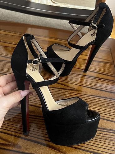 barya ayakkabı: Qadın platforma hündürdaban ayaqqabı - Rəng: qara - Material: üst — 1