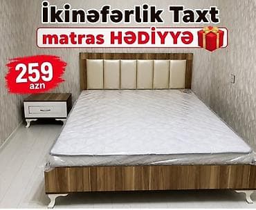 İkinəfərlik taxt – modern dizaynlı yataq dəsti. - Başlıq: yumşaq süni lalafo.az -da İkinəfərlik taxt – modern dizaynlı yataq dəsti. - Başlıq: yumşaq süni