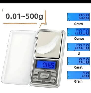 Zərgərlik tərəzisi. - Ölçü diapazonu: 0.01–500 qram - 5 ölçü vahidi