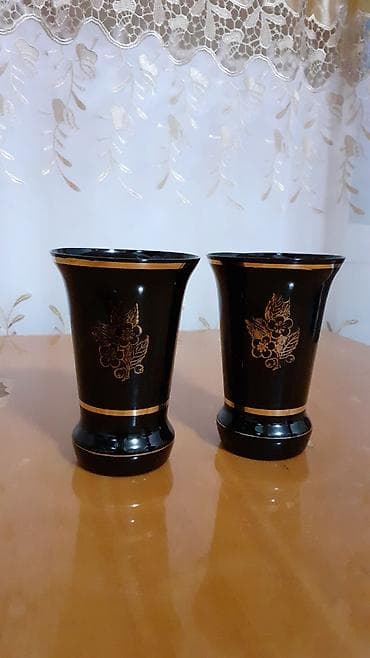 termos qab: Stəkanlar, rəng - Qara, Şüşə, 2 ədədli dəst — 2