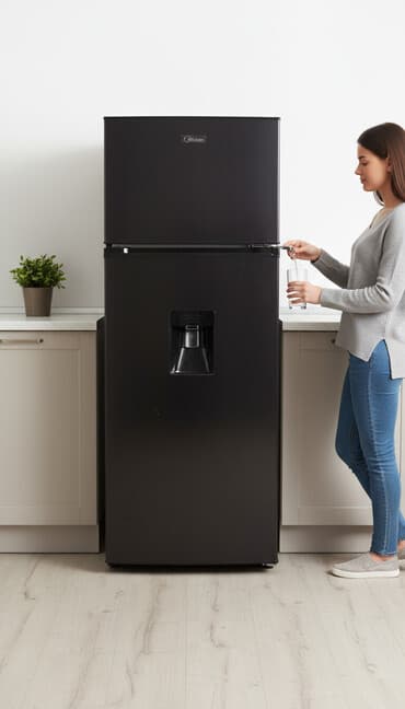 iphone 6 plus satın al: 2 qapılı Midea Soyuducu Satılır, rəng - Qara, Dispenserli — 1