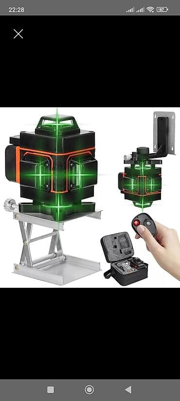 Laser nivelir dəsti – yaşıl şüalı, 360° 3 xət xəttləyici
