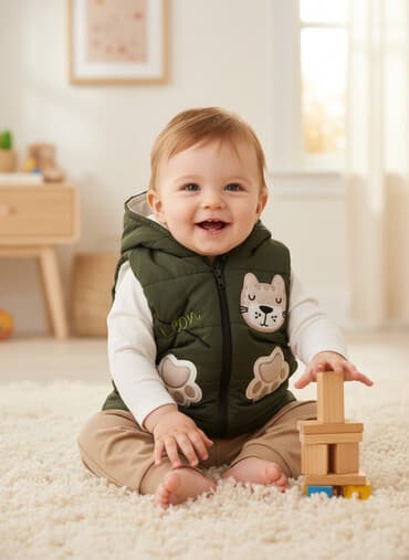 uşaqlar üçün sinteponlu jiletkalar: Uşaq üçün kapüşonlu jilet - Ölçü: 18 months (etiketdə göstərilib) - — 1