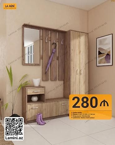 LA MINI dəhliz üçün çoxfunksiyalı dolab dəsti - Tərkib: asılqanlı lalafo.az -da LA MINI dəhliz üçün çoxfunksiyalı dolab dəsti - Tərkib: asılqanlı