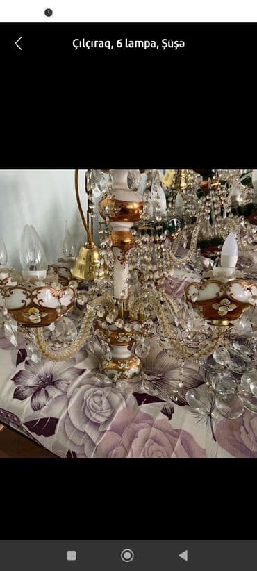 spiral lampa: Çılçıraq, 6 lampa, Şüşə — 5