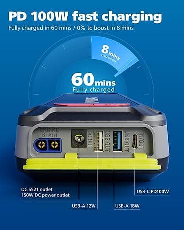 benzin bak: PHILIPS 3500A Jump Starter 🔋 Philips Avtomobil Jump Starter – Güc — 3
