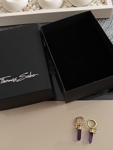 Бижутерия: Thomas Sabo sırğalar – ametist bəzəkli, 925 əyyarlı gümüş qızılı — 1