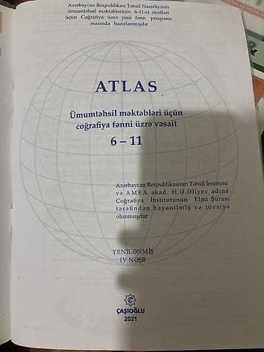 Атласы: Məhsul: “Atlas 6–11” – ümumtəhsil məktəbləri üçün coğrafiya fənni üzrə — 1