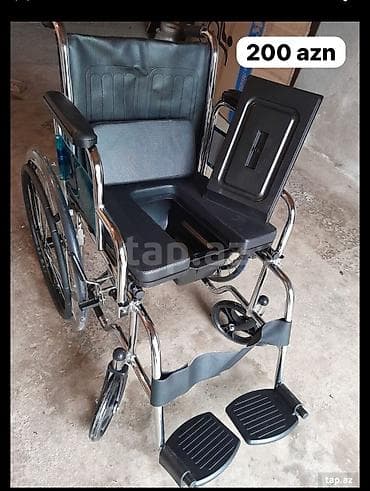 tibbi stul: Tualet funksiyalı əlil arabası - Birləşdirilmiş nəcislik oturacağı — 1