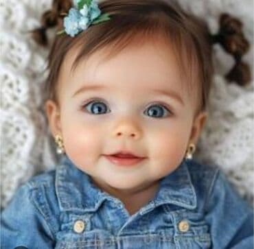 Bağlı saçlı körpələr üçün zinət dəsti – qolbaq və sırğa komplekti -