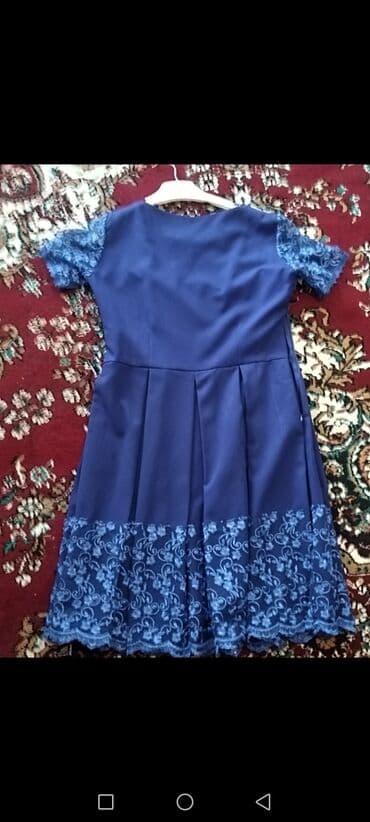 Mavi rəngli zərif qadın paltarı - Model: Dizdən aşağı uzunluqda lalafo.az -da Mavi rəngli zərif qadın paltarı - Model: Dizdən aşağı uzunluqda