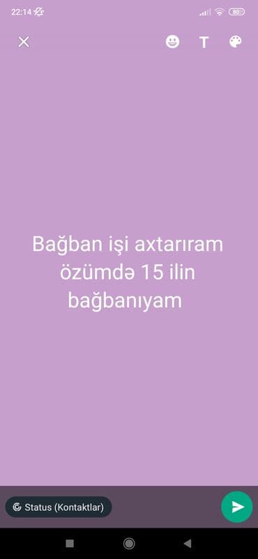xadime isi axtariram 2023: Дворник, садовник, 44 лет, С опытом — 1