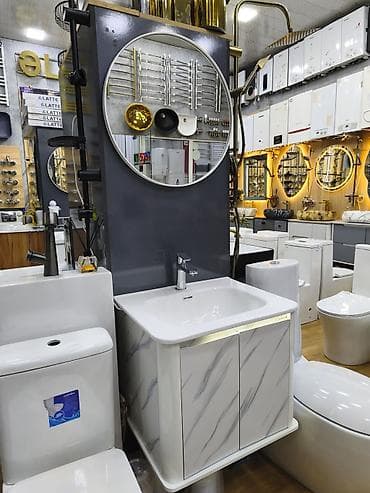 lent led: Vanna otağı üçün lavabo dəsti - Şkaflı lavabo modulu: mərmərə bənzər — 1