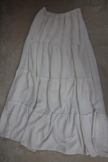 ayaqlar: Ağ rəngli qadın ətəyi - Stil: Boho/kat-kat dizaynlı, geniş kəsim - — 2