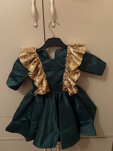 вязаные детские пальта: Детское платье, Праздничное, 1 - 2 года — 1