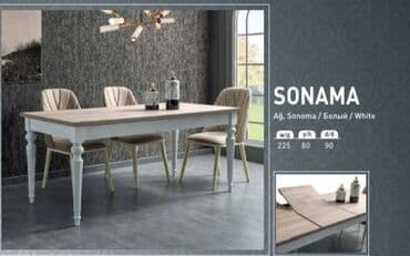 Qonaq masası, Yeni, Açılan, Dördbucaq masa