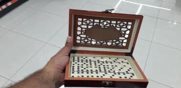 купить стол для бильярда: Taxta qutuda domino dəsti - Şık, cilalanmış taxta qutu: üst hissədə — 2