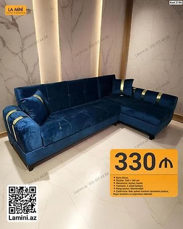 oturaca: Künc divan – La Mini - Ölçülər: 260 × 160 sm - Mexanizm: açılan — 1