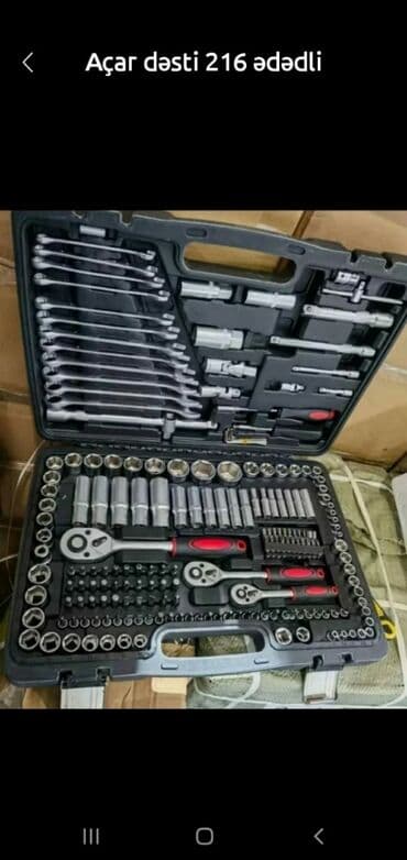 açar desdi: Yeni Açar dəsti ədəd: 216, Pulsuz çatdırılma — 1