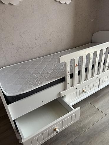Uşaq çarpayısı - Rəng: ağ - Material: MDF/taxta konstruksiya — 4