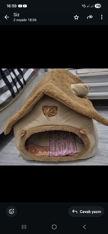 ucuz pudel: Məhsul: Kiçik itlər üçün dəst – yumşaq ev tipli yuva, iki ədəd yem — 4