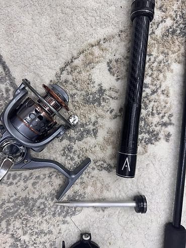 Velosiped ehtiyyat hissələri: Balıqçılıq üçün tam dəst - 2 ədəd fırlanan çarx (spinning reel): • — 4