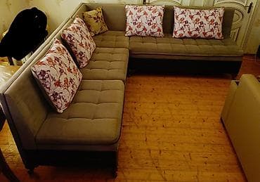 İşlənmiş, Künc divan, 2 kreslo, Kreslo, Divan, Bazalı, Açılan — 7