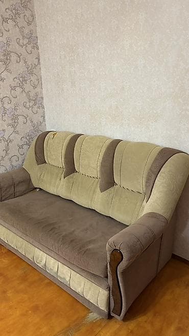 divan ustu: Klassik üslubda üçyerlik divan - Rəng: bej və qəhvəyi kombinasiyası - — 1