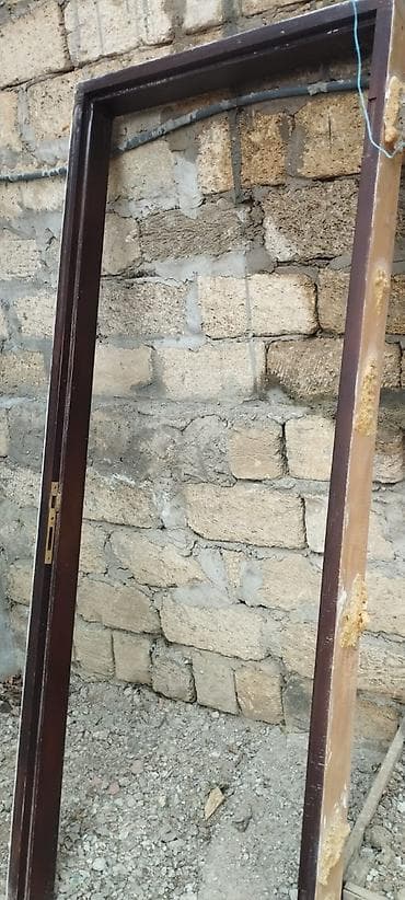 demir qapi satiram: Şüşəli taxta qapı dəsti - Material: massiv taxta fistik (tünd qəhvəyi — 4