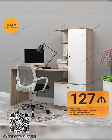 mini masa: Düz masa, Stulsuz, Polkalı, Siyirməli, Sadə laminat — 1