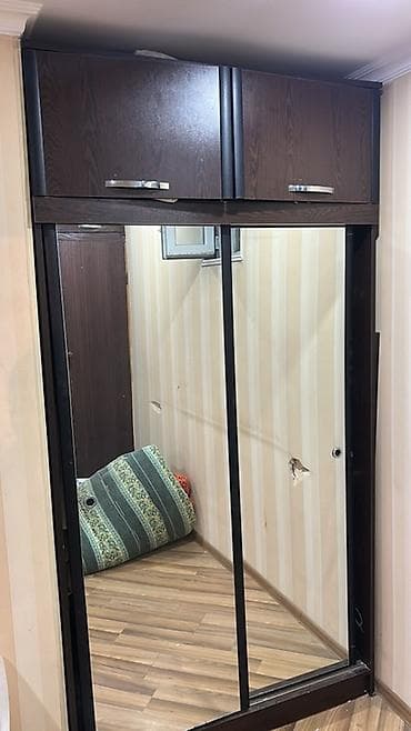 dolab paltar: 2 qapılı, Güzgülü, Qəhvəyi, Digər material, Kupe, Düz dolab — 1