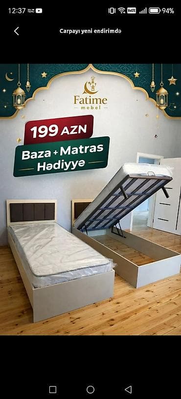 tek kravat ikinci el: Təknəfərlik çarpayı, Bazalı, Matras ilə, Siyirməsiz — 1