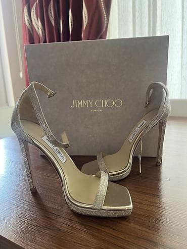 basanoşka: Jimmy Choo qadın hündürdaban sandal -ENDİRİM MÖVCUDDUR - Brend: Jimmy — 1