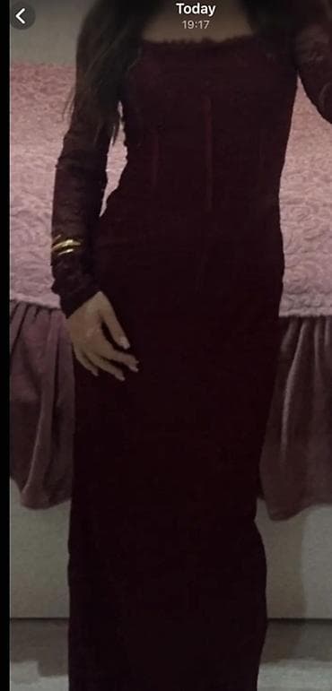 don xs: Bordo rəngli uzun ziyafət geyimi Təzədir. Heç geyinilməyib. - Model — 2