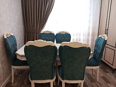 Qonaq otağı üçün, Yeni, Açılmayan, Oval masa, 6 stul