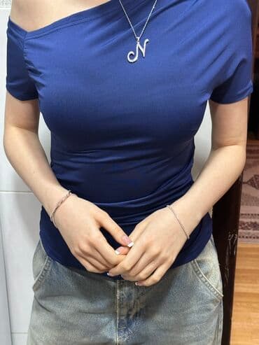 köynekler: Mavi rəngli asimmetrik bluzka — 3