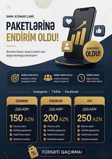 SMM xidmətləri və rəqəmsal brend dizaynı Paketlərə endirim! Brendini lalafo.az -da SMM xidmətləri və rəqəmsal brend dizaynı Paketlərə endirim! Brendini