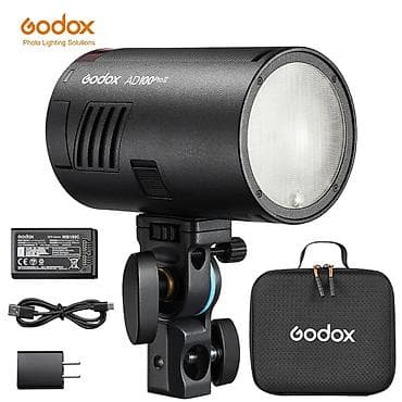 adapt: Godox AD100Pro II portativ studiya flaşı - 100Ws güc, 1/256–1/1 — 1