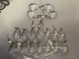 pərçim: Büllur avize asqıları – damla formalı, fasetli şüşə kristallar - — 1