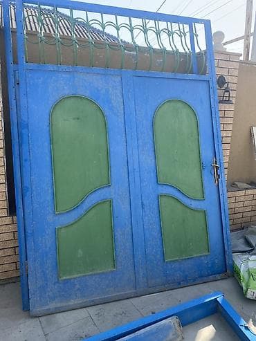 perde ucuz: Dəmir Həyət darvazası, Yana açılan, Mexaniki, Şəbəkə ilə, rəng - Mavi, Kredit yoxdur — 3